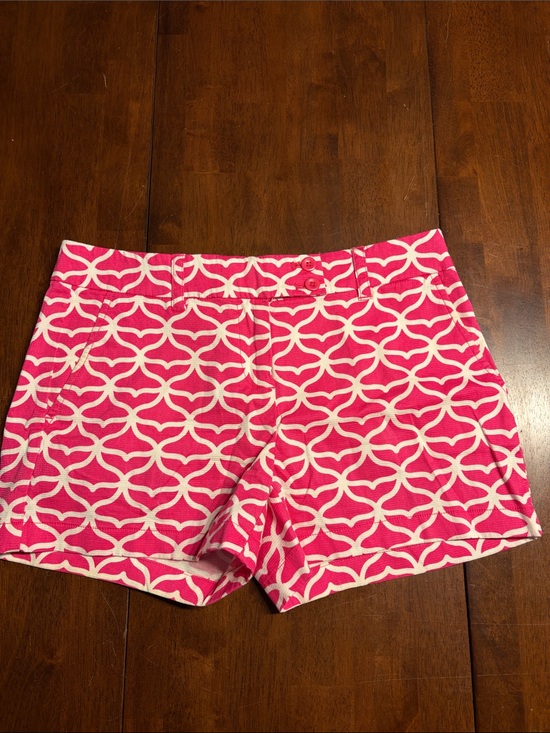 Vineyard Vines Pants - Vineyard Vines Hot Pink & White High-Waist Patterned Shorts